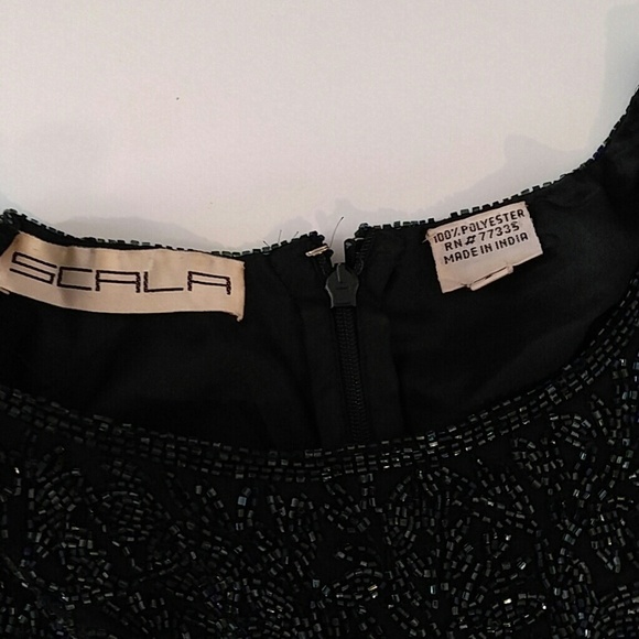 Vintage 80's Scala Beaded Formal Dress S - Picture 4 of 6